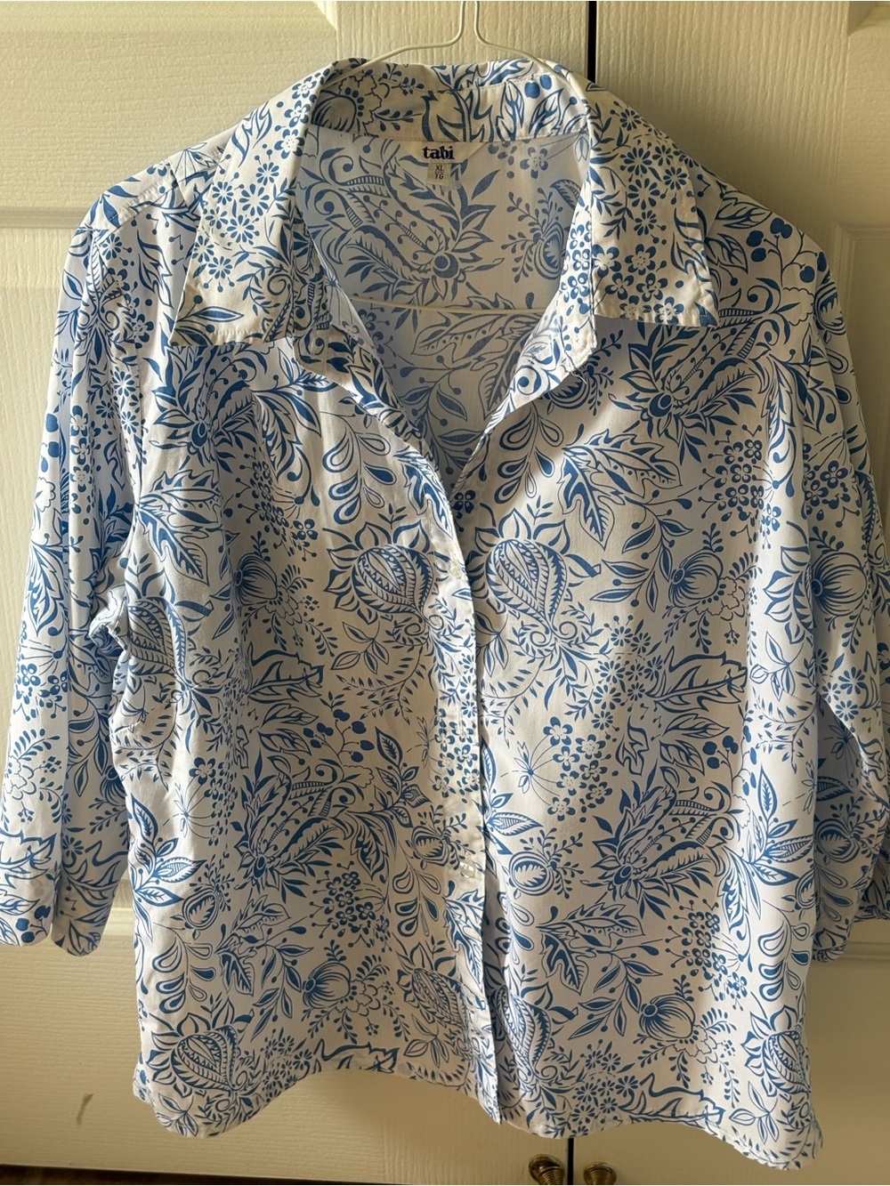 TABI Blue Floral Button-Up Shirt for Men